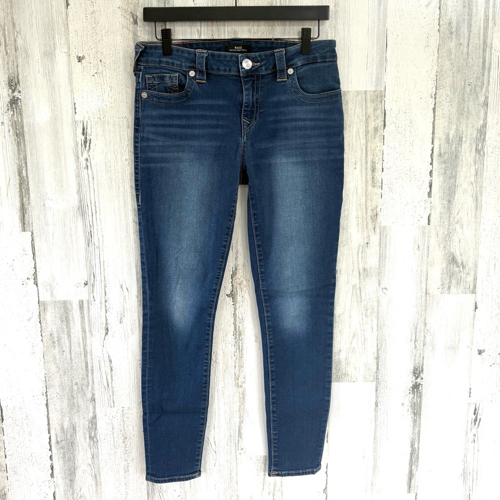 True Religion Women’s Halle Mid Rise Super Skinny Jeans Size 29X29X8.5” Rise